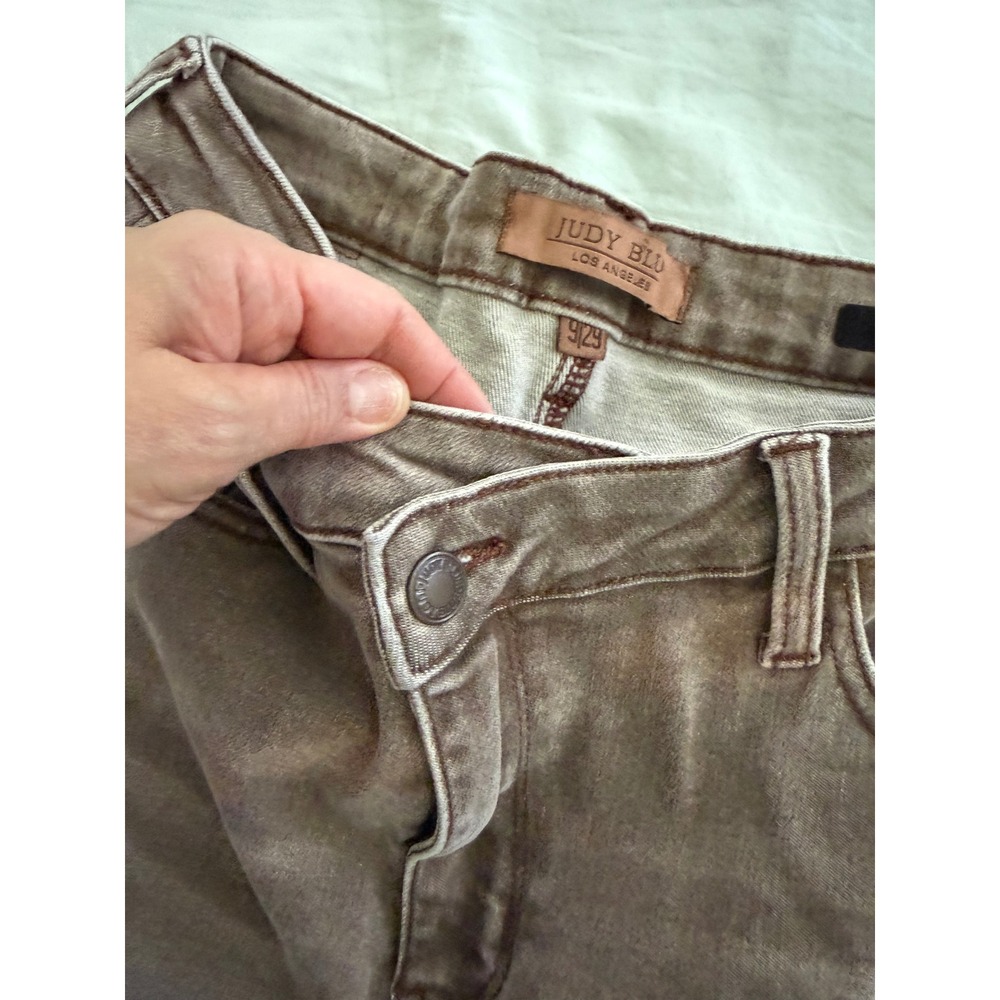 Judy Blue Retro Wide Leg Jeans High Rise Stretch‎ Taupe Garment Dye 9/29 - Picture 4 of 8